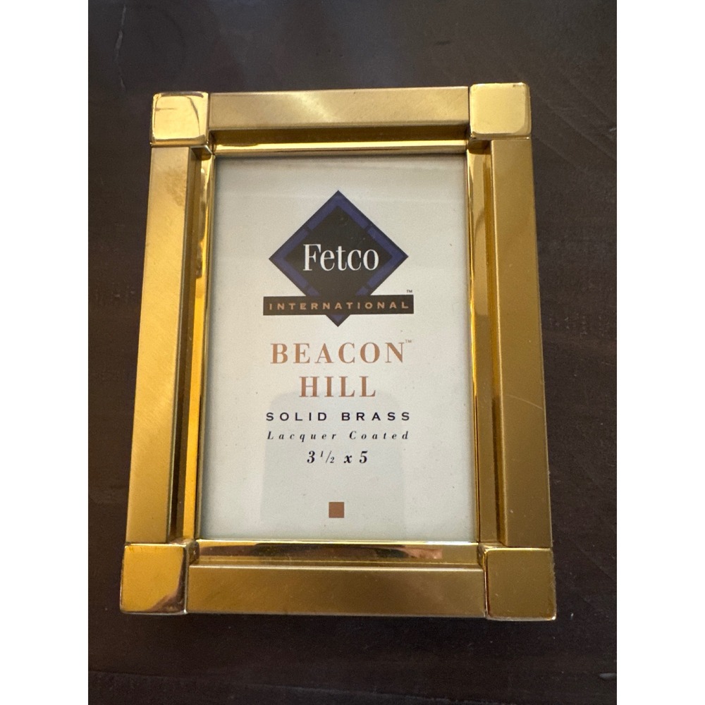 Fetco International Beacon Hill Solid Brass Picture Frame 3.5x5 Gold Lacquered